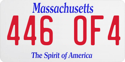 MA license plate 446OF4