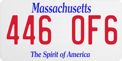 MA license plate 446OF6