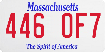 MA license plate 446OF7