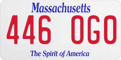 MA license plate 446OG0