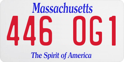 MA license plate 446OG1