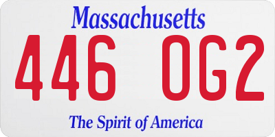 MA license plate 446OG2