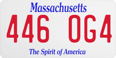 MA license plate 446OG4
