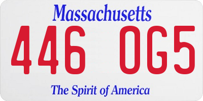 MA license plate 446OG5