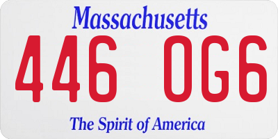 MA license plate 446OG6