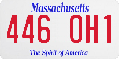 MA license plate 446OH1