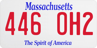 MA license plate 446OH2