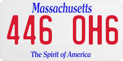 MA license plate 446OH6