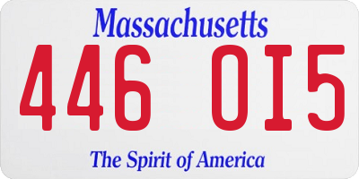 MA license plate 446OI5