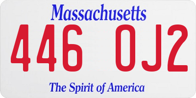 MA license plate 446OJ2