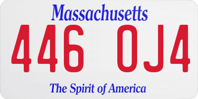 MA license plate 446OJ4