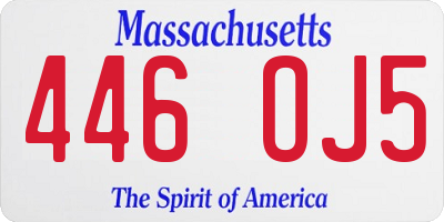 MA license plate 446OJ5