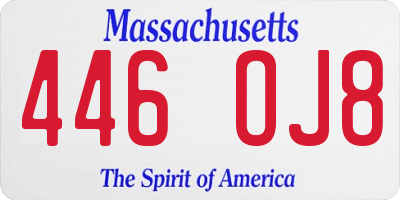 MA license plate 446OJ8