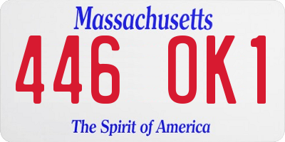 MA license plate 446OK1