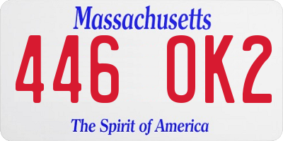 MA license plate 446OK2