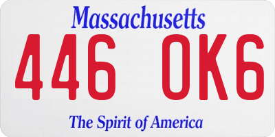 MA license plate 446OK6