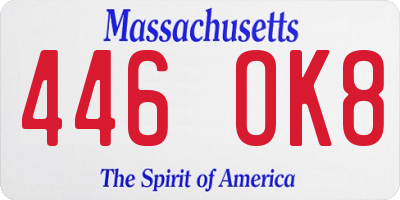 MA license plate 446OK8
