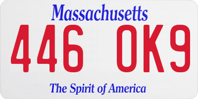 MA license plate 446OK9