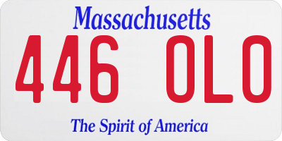 MA license plate 446OL0