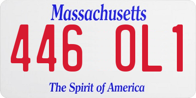 MA license plate 446OL1