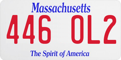 MA license plate 446OL2