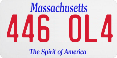 MA license plate 446OL4
