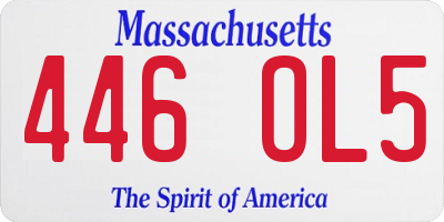 MA license plate 446OL5