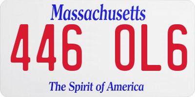 MA license plate 446OL6