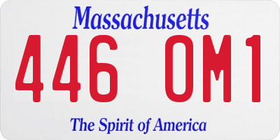MA license plate 446OM1
