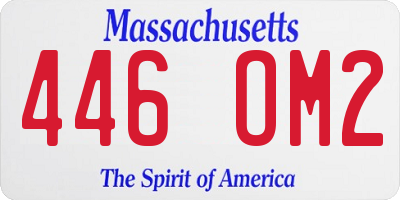 MA license plate 446OM2