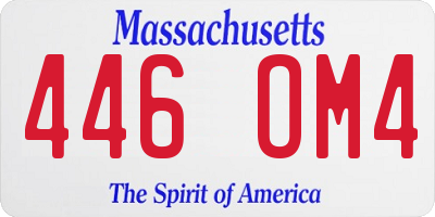 MA license plate 446OM4