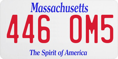 MA license plate 446OM5