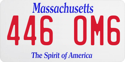 MA license plate 446OM6