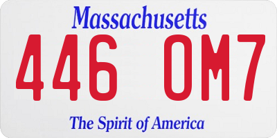 MA license plate 446OM7