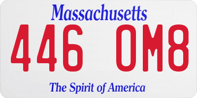 MA license plate 446OM8