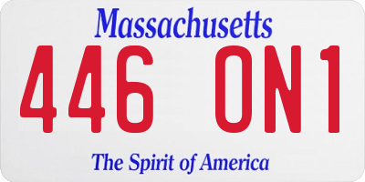 MA license plate 446ON1