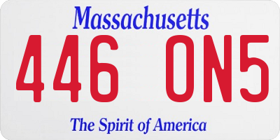 MA license plate 446ON5