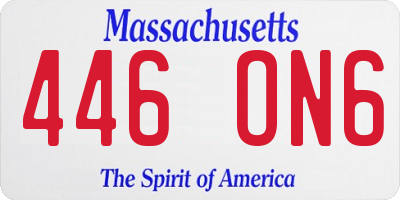 MA license plate 446ON6