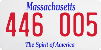 MA license plate 446OO5