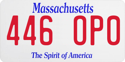 MA license plate 446OP0