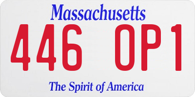 MA license plate 446OP1
