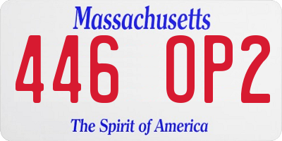 MA license plate 446OP2