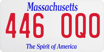 MA license plate 446OQ0
