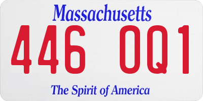 MA license plate 446OQ1