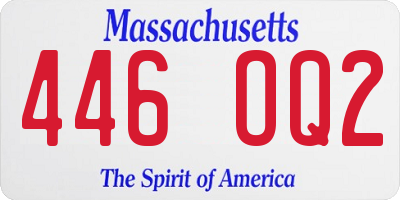 MA license plate 446OQ2
