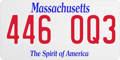 MA license plate 446OQ3
