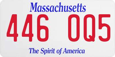 MA license plate 446OQ5