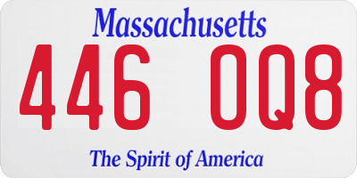 MA license plate 446OQ8