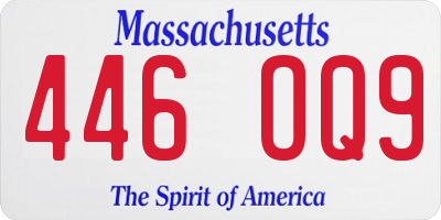MA license plate 446OQ9