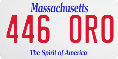 MA license plate 446OR0